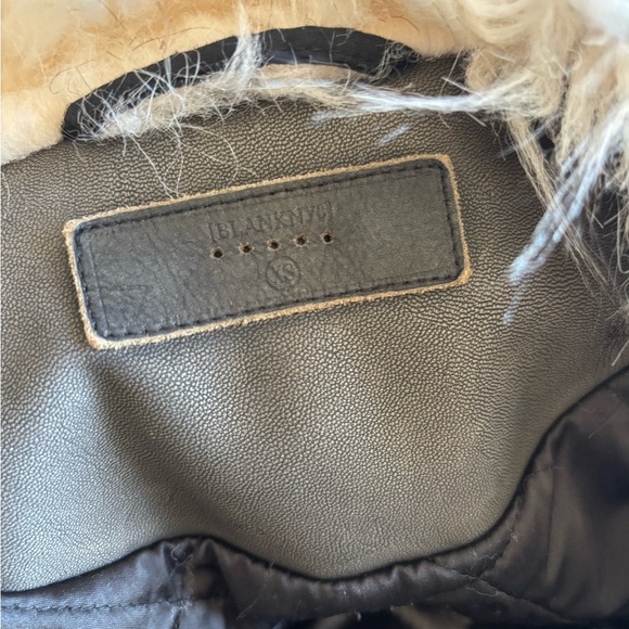 Blank NYC Black Bomber Jacket with Faux Fur Collar - Picture 3 of 3